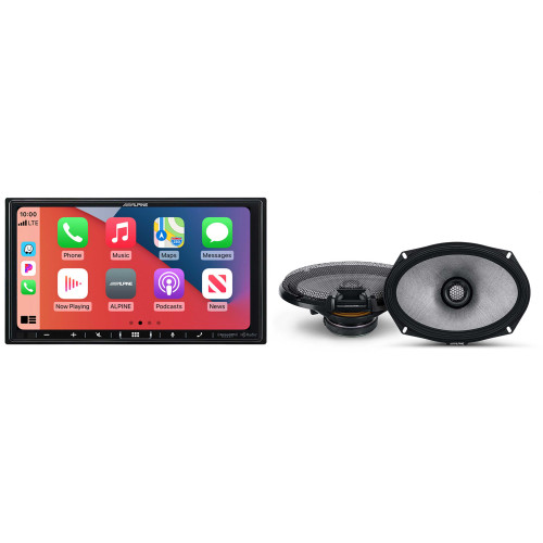 Alpine iLX-407 7-Inch Multimedia Receiver Apple Carplay and Android Auto w/ R2-S69 6x9" Coax Bundle